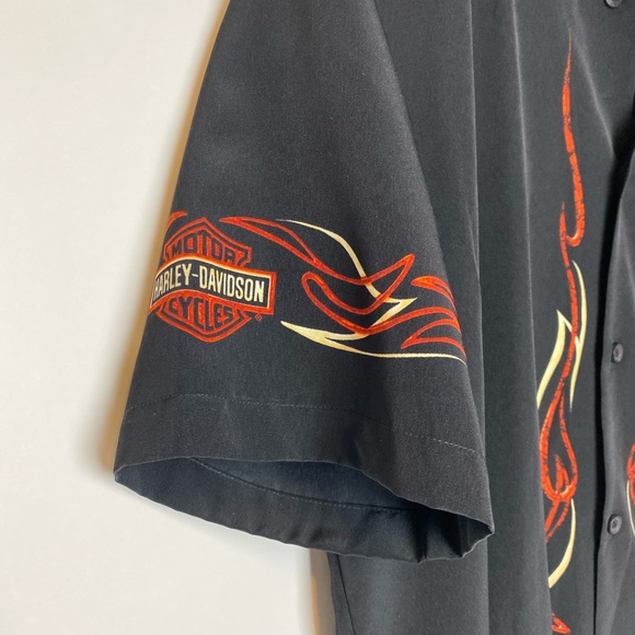 Harley Davidson fire button down - Picture 6 of 8